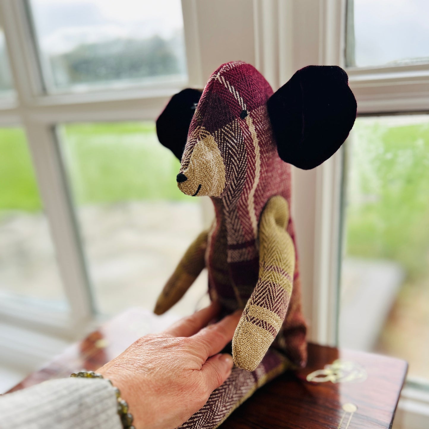 Handmade Mabel Mouse Soft Toy - Country Check