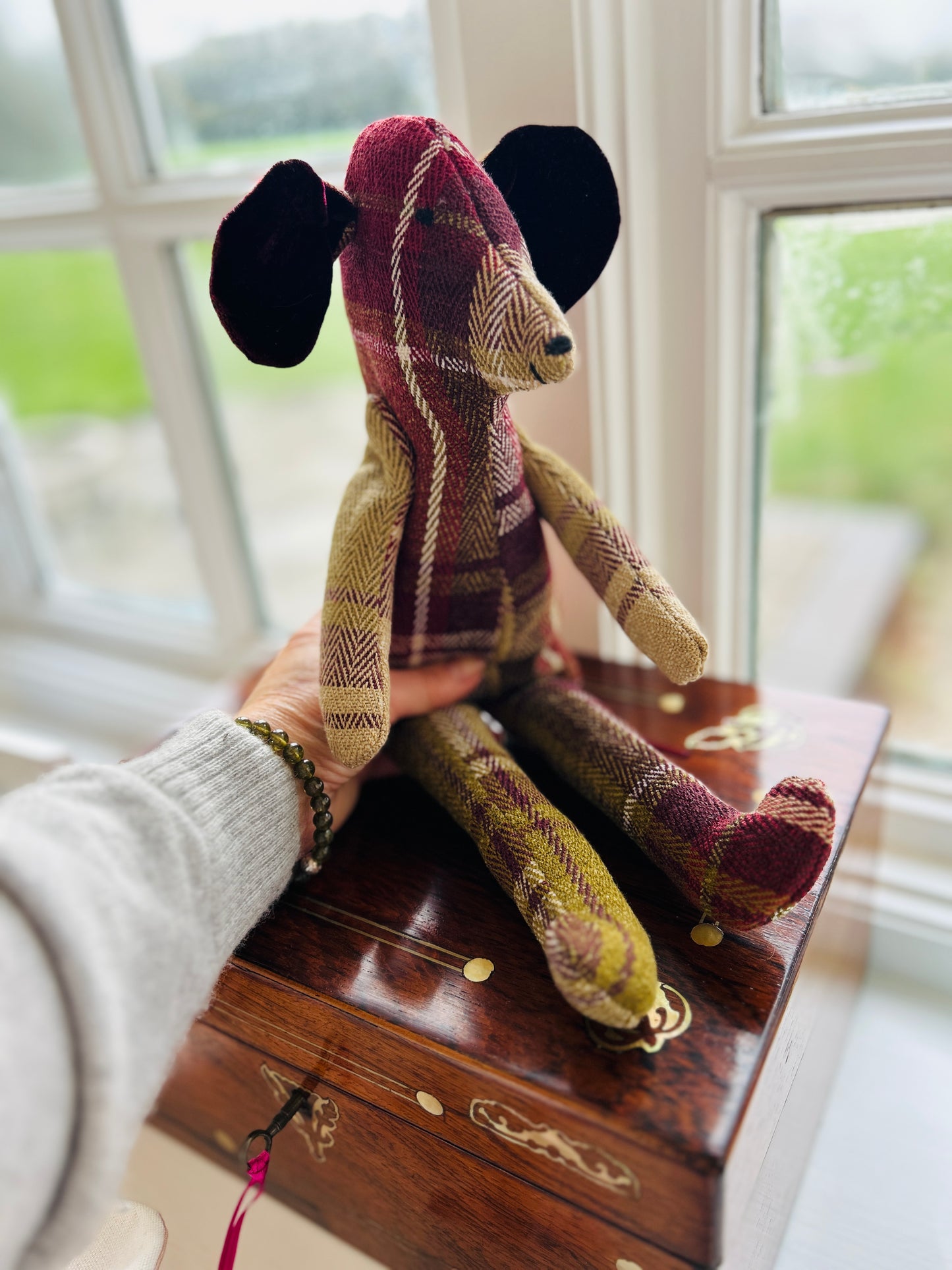 Handmade Mabel Mouse Soft Toy - Country Check