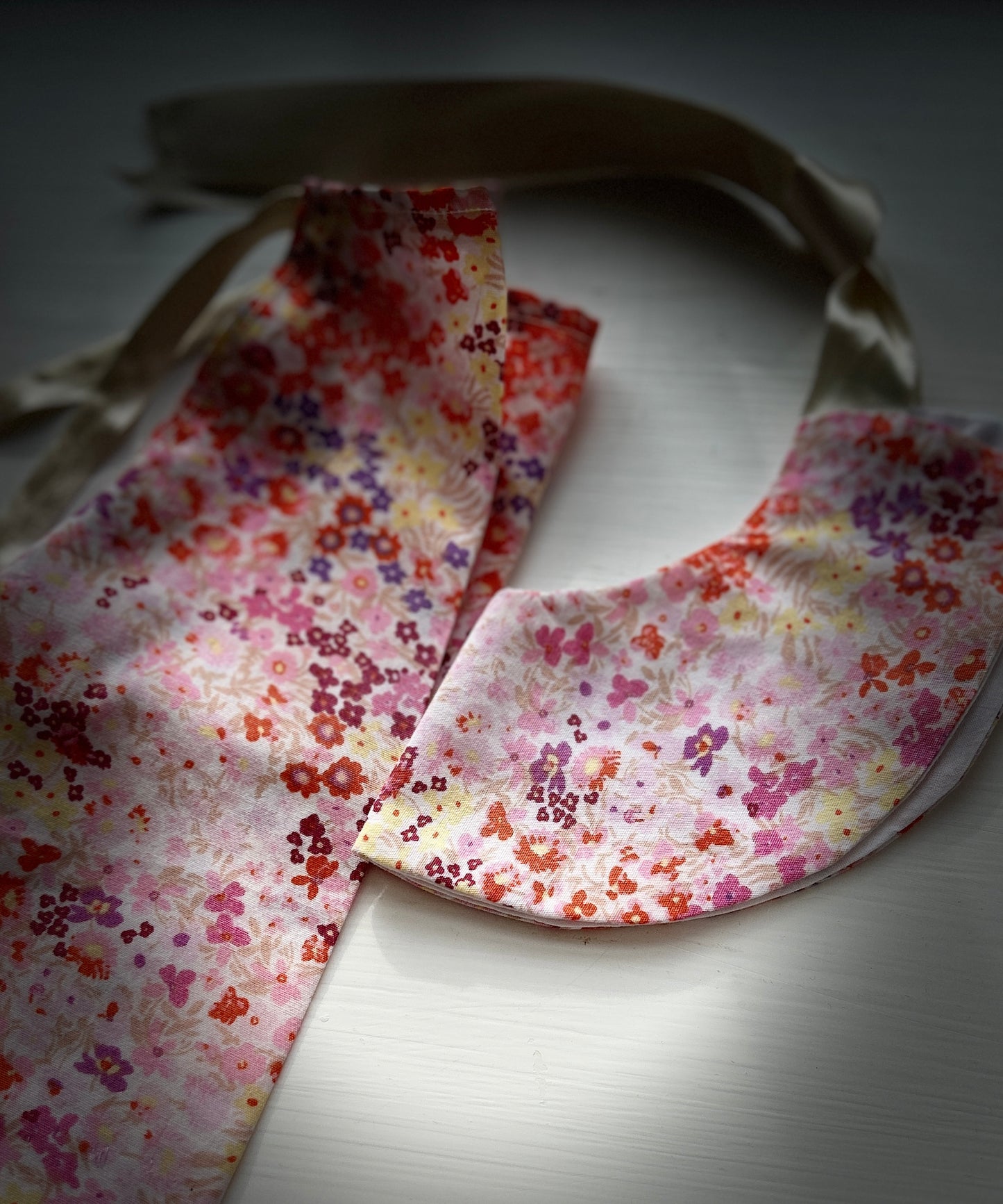 Handmade Mabel Mouse Soft Toy - Pink & White Check With Floral Outfit
