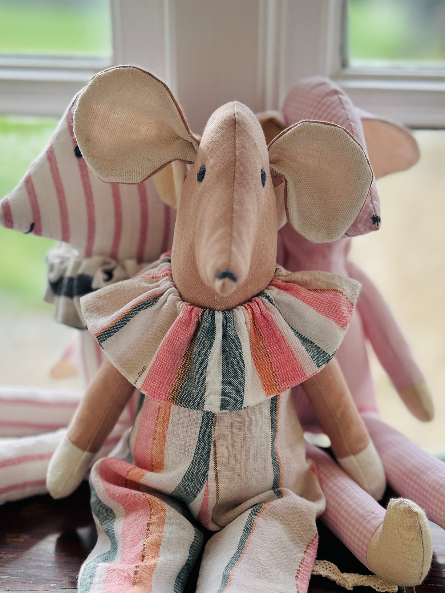 Handmade Mabel Mouse Soft Toy - Nude Pink & Milk Hands & Feet