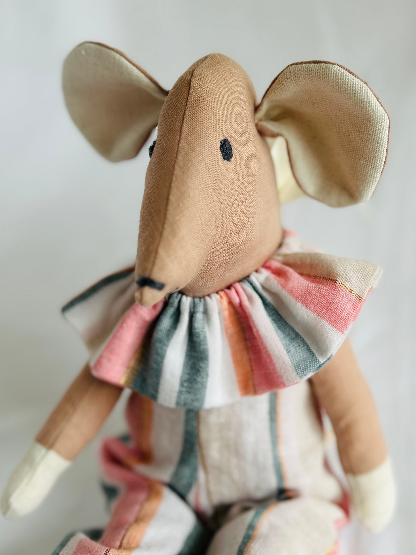 Handmade Mabel Mouse Soft Toy - Nude Pink & Milk Hands & Feet