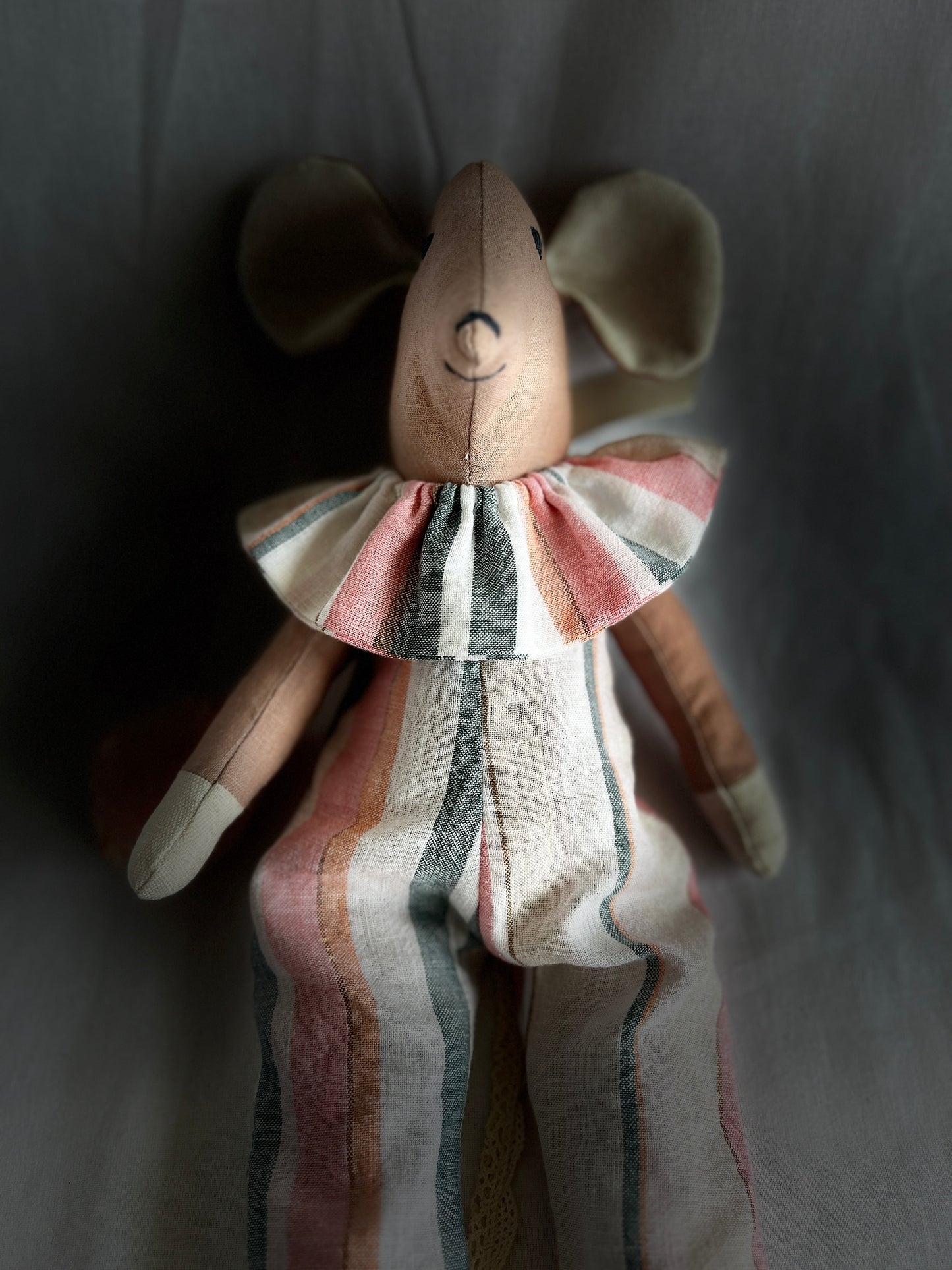Handmade Mabel Mouse Soft Toy - Nude Pink & Milk Hands & Feet